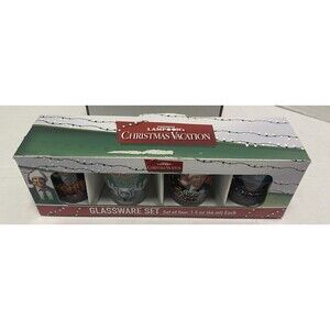 National Lampoon’s Christmas Vacation Set of 4 Shot Glasses Griswold MIB